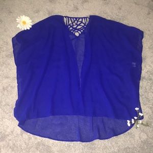 Blue Charlotte Russe oversized kimono—never worn